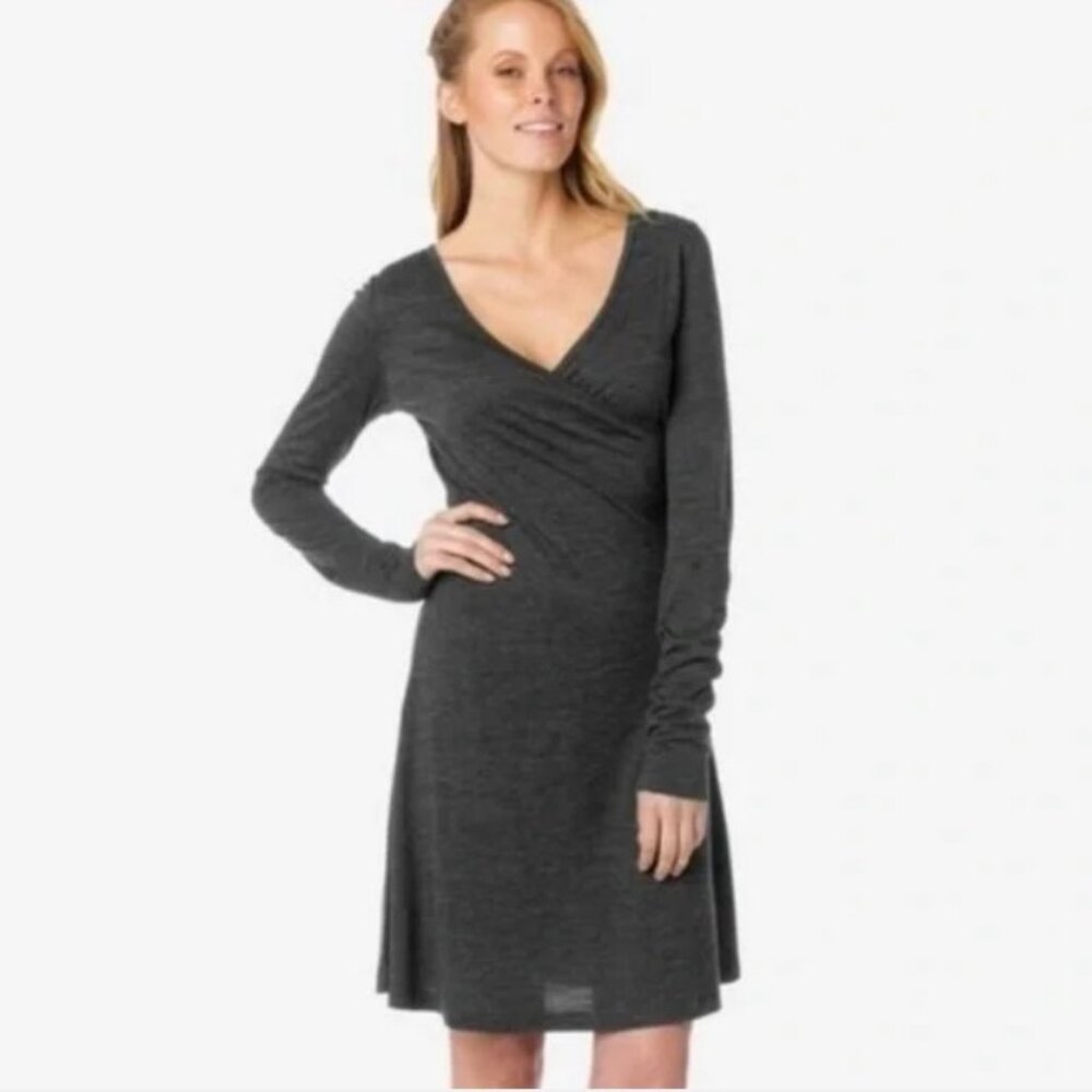 Prana Nadia Faux Wrap Long Sleeve Dress (size M)